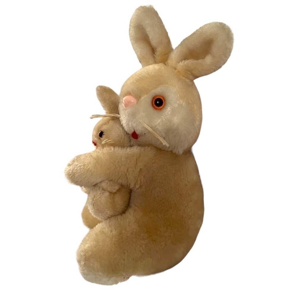 Vintage Atlanta Gerber Mama & Baby Bunny Rabbit Plush Stuffed Animal 12” Korea - Picture 10 of 12